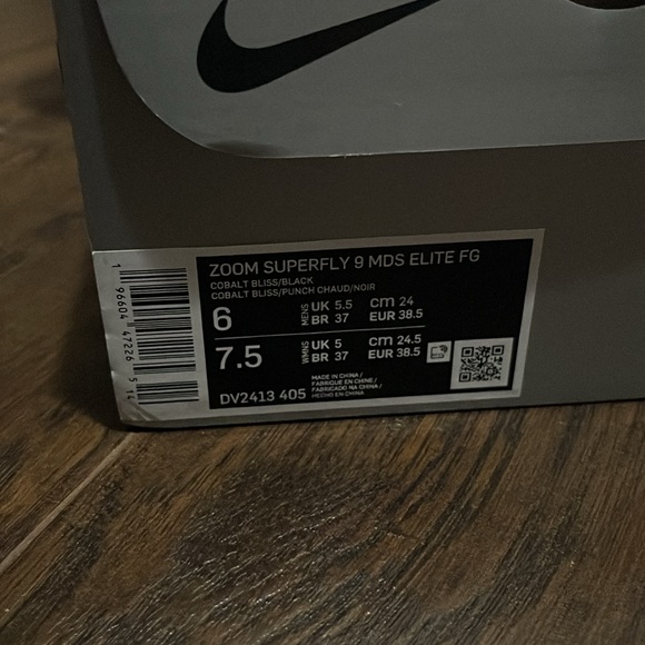 Zoom Superfly 9 MDS ELITE FG. Cobalt bliss/ Black. Mens size 6. Women’s 7.5 - Picture 2 of 8